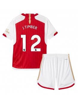 Billige Arsenal Jurrien Timber #12 Hjemmedraktsett Barn 2023-24 Kortermet (+ Korte bukser)